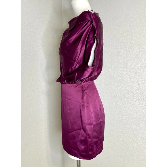 The Sei X REVOLVE Asymmetrical Draped Mini Dress in Plum 2 - Picture 4 of 12